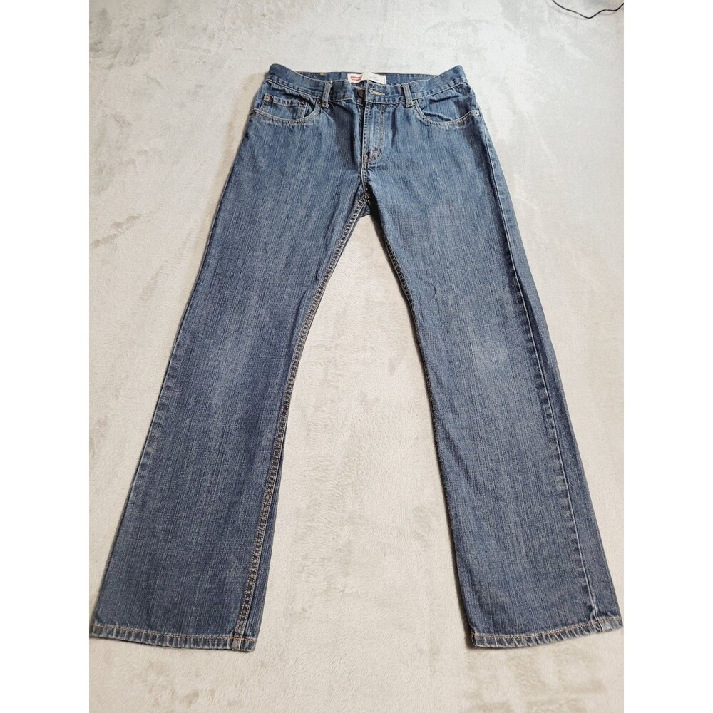 Levi's 505 Regular Fit Straight Leg Denim Jeans Dark Blue Wash Size 30x30